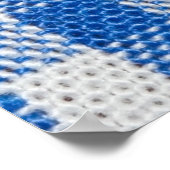 Blauw-wit gevoerde eetkleren. poster (Hoek)