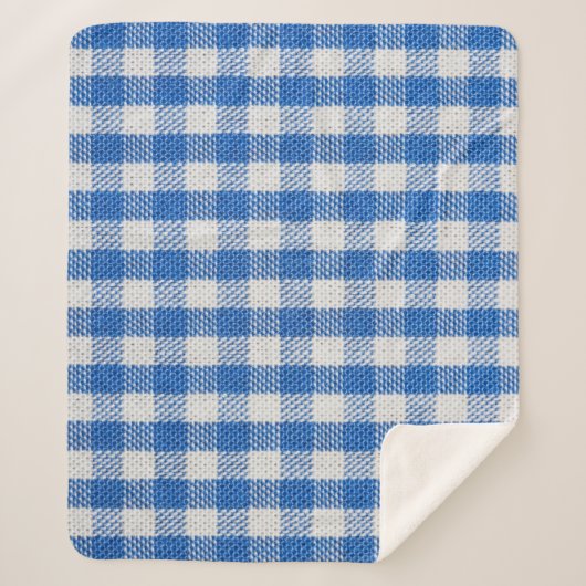 Blauw-wit gevoerde eetkleren. sherpa deken (Voorkant)