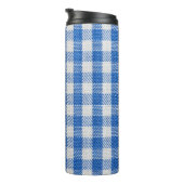 Blauw-wit gevoerde eetkleren. thermosbeker (Geroteerd rechts)