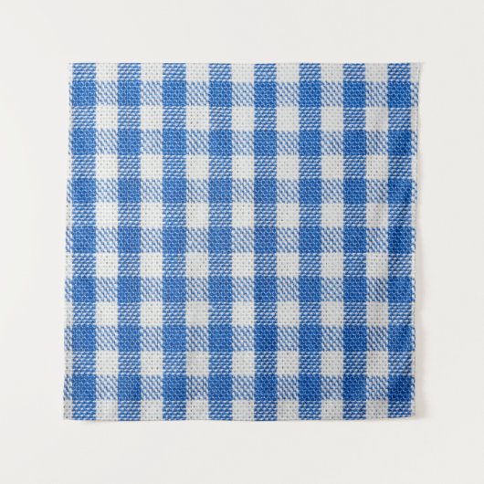 Blauw-wit gevoerde eetkleren. wandkleed (Voorkant)