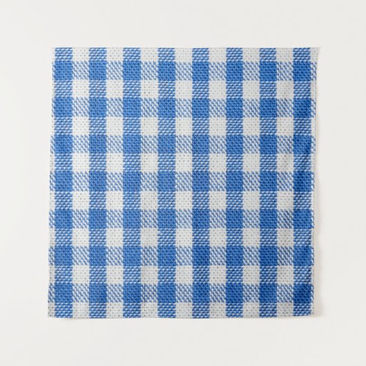 Blauw-wit gevoerde eetkleren. wandkleed (Voorkant)