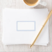 Blauw & Wit Gingham Baby shower Etiket (Insitu)