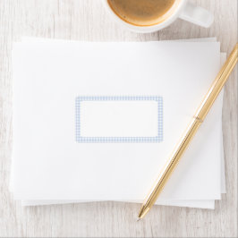 Blauw & Wit Gingham Baby shower Etiket