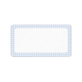 Blauw & Wit Gingham Baby shower Etiket (Voorkant)