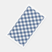Blauw-wit Gingham Check Servet (Hoek)