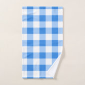 Blauw & Wit Gingham geruit geruit patroon Bad Handdoek (Handdoek)