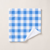 Blauw & Wit Gingham geruit geruit patroon Bad Handdoek (Wasdoekje)