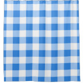 Blauw & Wit Gingham geruit geruit patroon Douchegordijn (Voorkant)