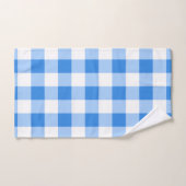 Blauw & Wit Gingham Geruit Patroon Bad Handdoek (Handdoek)
