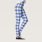 Blauw & Wit Gingham Geruit Rut Streep Leggings (Rechts)