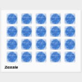 Blauw & Wit Glitter Assepoester Bedankt Vierkante Sticker (Vel)