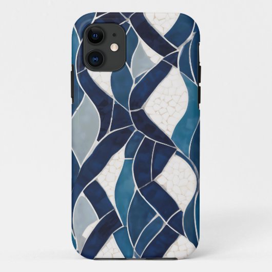Blauw wit golfpatroon 01 Case-Mate iPhone case (Achterkant)