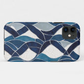 Blauw wit golfpatroon 01 Case-Mate iPhone case (Achterkant (horizontaal))