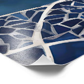 Blauw wit golfpatroon 01 foto afdruk (Hoek)