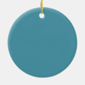 Blauw wit golfpatroon 01 keramisch ornament (Achterkant)