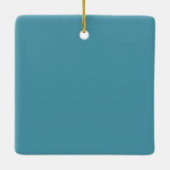 Blauw wit golfpatroon 01 keramisch ornament (Achterkant)