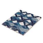 Blauw wit golfpatroon 01 tegeltje (Zijkant)