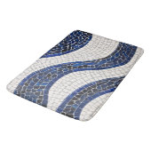 Blauw wit golfpatroon 04 badmat (Gekanteld)