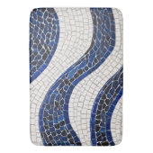 Blauw wit golfpatroon 04 badmat (Voorkant Verticaal)