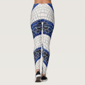 Blauw wit golfpatroon 04 leggings (Achterkant)