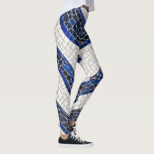 Blauw wit golfpatroon 04 leggings (Rechts)