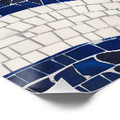 Blauw wit golfpatroon 04 perfect poster (Hoek)