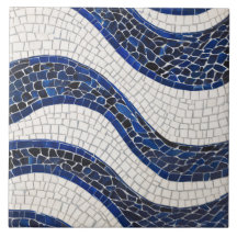 Blauw wit golfpatroon 04