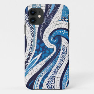 Blauw wit golfpatroon 05 Case-Mate iPhone case