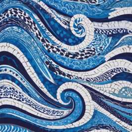 Blauw wit golfpatroon 05 tegeltje