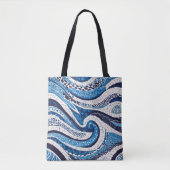 Blauw wit golfpatroon 05 tote bag (Voorkant)