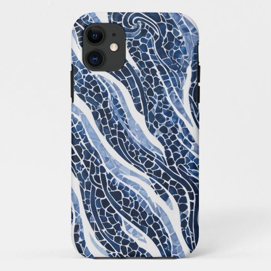 Blauw wit golfpatroon 15 Case-Mate iPhone case (Achterkant)