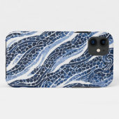 Blauw wit golfpatroon 15 Case-Mate iPhone case (Achterkant (horizontaal))