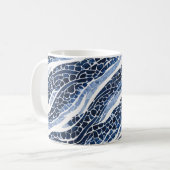 Blauw wit golfpatroon 15 koffiemok (Voorkant links)