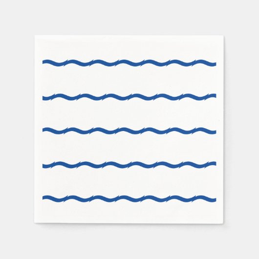 Blauw wit golven partijpapier servet (Voorkant)