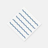Blauw wit golven partijpapier servet (Hoek)