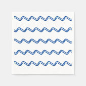 Blauw wit golven partijpapier servet (Voorkant)