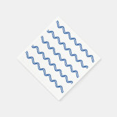 Blauw wit golven partijpapier servet (Hoek)