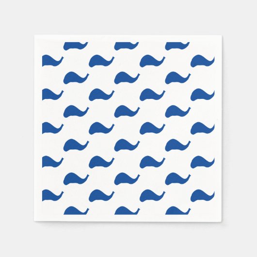 Blauw wit golven partijpapier servet (Voorkant)