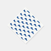 Blauw wit golven partijpapier servet (Hoek)