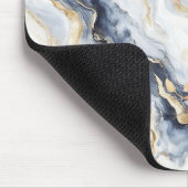 Blauw Wit Goud Abstract Eekhoorn Appel Muismat (Hoek)