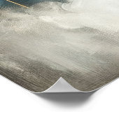 Blauw Wit Goud Abstract Geometrisch Poster (Hoek)