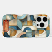 Blauw Wit Goud Abstracte geometrische kunst Case-Mate iPhone Case (Achterkant (horizontaal))