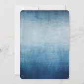 Blauw Wit Goud bruiloft Kaart (Achterkant)