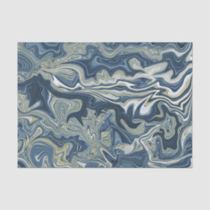 Blauw Wit Goud Chic Wervelend Modern Trouwen Tissuepapier