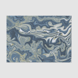 Blauw Wit Goud Chique Swirl Moderne Bruiloft Tissuepapier