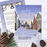 Blauw, Wit, Goud Duitse Bavaria Company Folie Feestdagenkaart<br><div class="desc">Prettige feestdagen Blauw-wit, besneeuwd Duits stad is een folksy manier om te zeggen! Rothenburg ob der Tauber, een Duitse stad in het noorden van Beieren die bekend staat om zijn middeleeuwse architectuur, is een feestelijk ontwerp voor uw bedrijfspasjes. Upload eenvoudig uw logo en pas jouw tekst naar wens aan. Klein...</div>