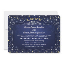 Blauw Wit Goud Maan Sterren RECEPTIE INFO op Terug