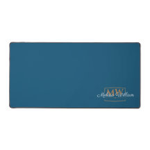 Blauw Wit Goud Monogram Naam Script