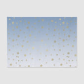 Blauw wit goud sterren verjaardag tissuepapier (Voorkant)