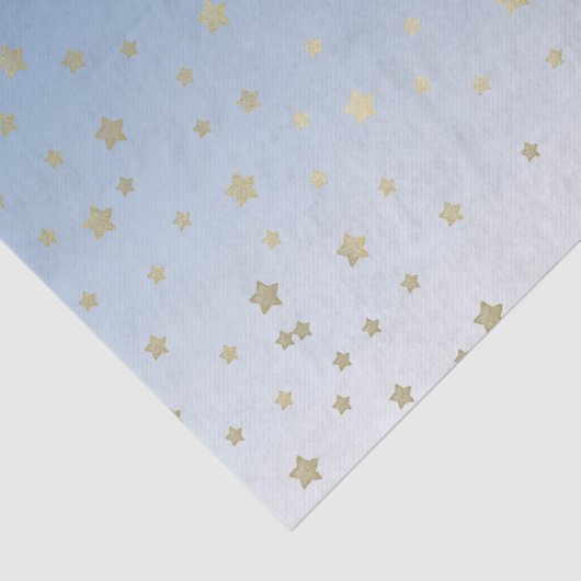 Blauw wit goud sterren verjaardag tissuepapier (Detail)